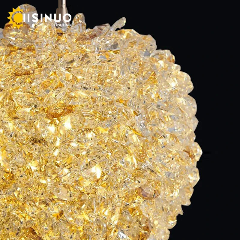 Crystal Ball Pendant Chandelier for Bedroom Bar Deco