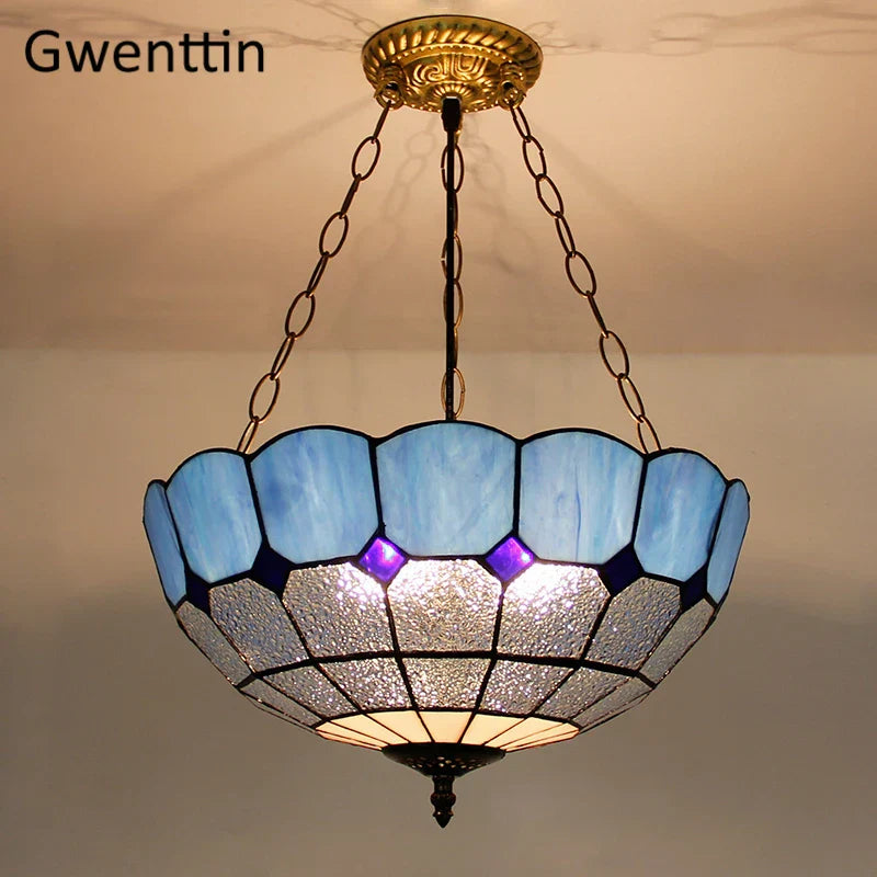 Diamond Square Stained Glass Pendant Light for Home Decor and Lighting