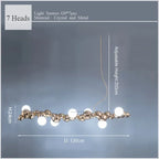 Caterpillar Metal Ball Chandelier: Modern Creative Long Bar Pendant Light for Kitchen Dining Room