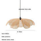 Rattan Chandelier Handmade Wabi Sabi Pendant Lights Fixtures Loft Living Room Decor