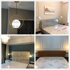 Modern Metal Glass Ball Pendant Lights for Living Room and Kitchen