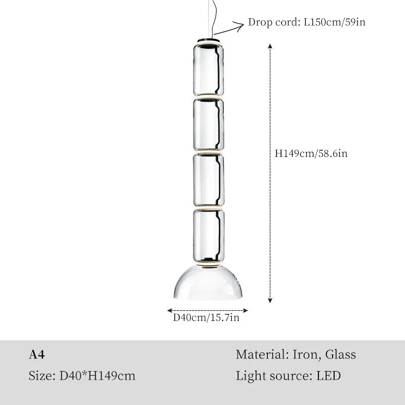 Modern Clear Glass LED Ceiling Chandelier for Living Room & Bar Décor