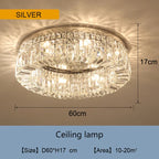 Golden LED Crystal Round Ceiling Lamp