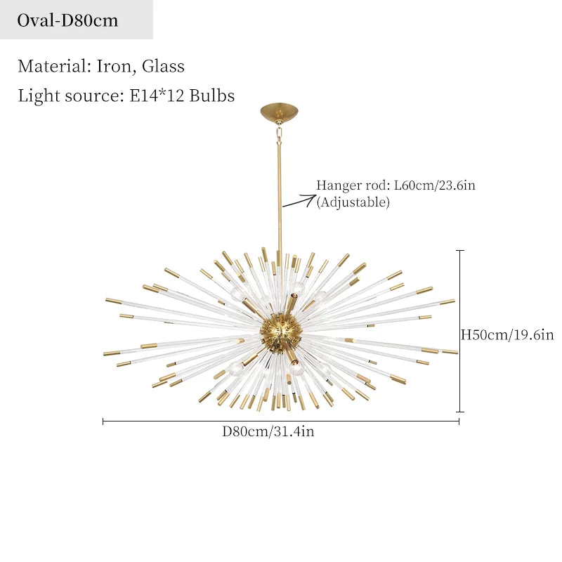 Dandelion Golden Ball Chandelier - Nordic Postmodern Bedroom Dining Room Decor