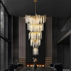 Luxury Tassel Crystal Chandelier with New French Design | Staircase Pendant Luxe Fixture