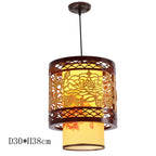 Antique Wood Pendant Lights for Dining Room, LED Living Room Decor Lighting Fixtures