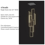 LED Stair Chandelier: Luxury Loft Geometry Pendant Lamps for Modern Living