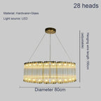 Golden Chandelier LED Dimming Light for Modern Living Room & Bedroom