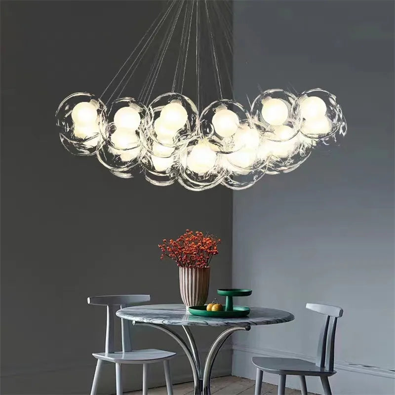 Nordic LED Multi Bubble Chandelier for Living Dining Office Kids Room