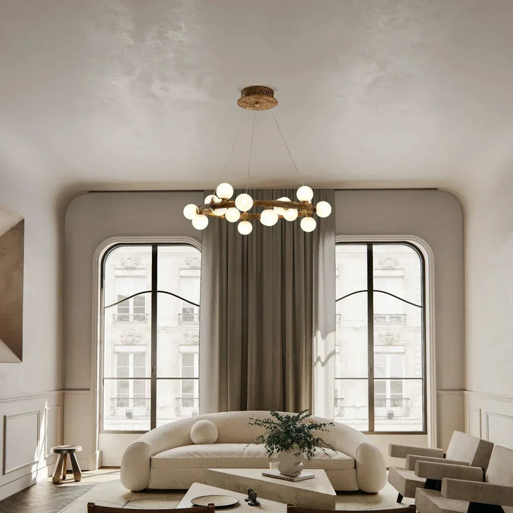 Retro Wood Twig LED Chandelier Pendant Light for Dining Room Kitchen Decoration