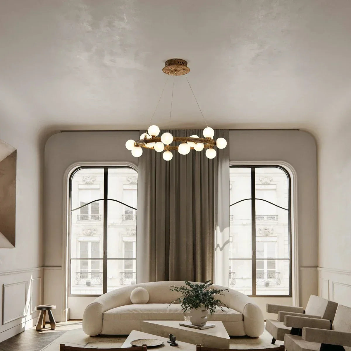 Retro Wood Twig LED Chandelier Pendant Light for Dining Room Kitchen Decoration