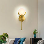 Gold Marble Wall Lights: Modern LED Sconce for Living Room Bedroom Decor