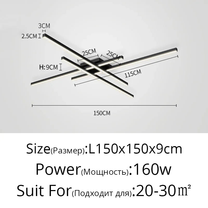 Modern Minimalist LED Ceiling Strip Lights for Living Room, Kitchen, Bedroom