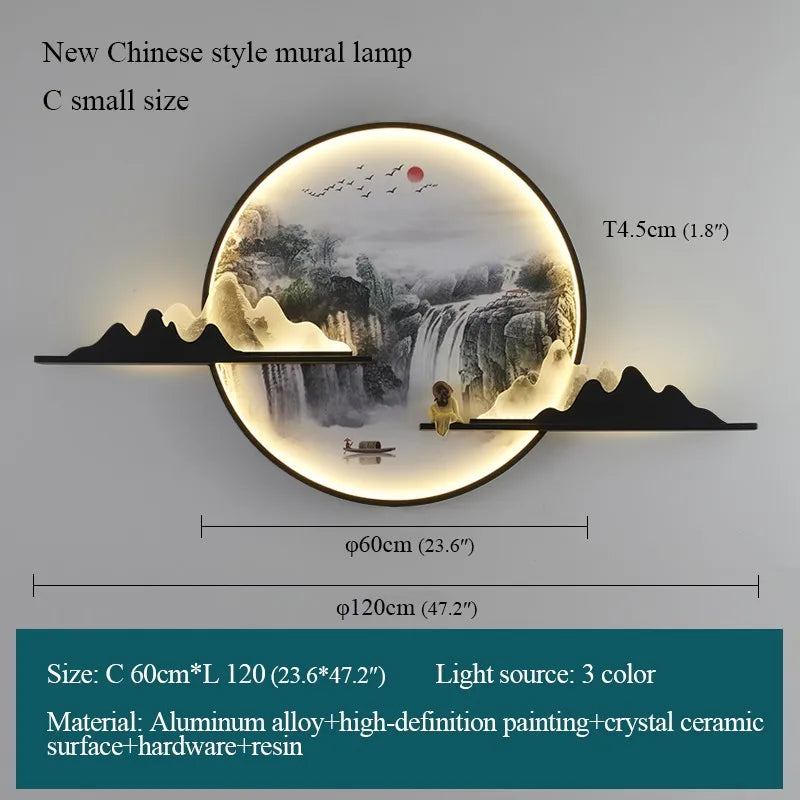 Modern LED Chinese Picture Wall Lamp for Creative Indoor Decor