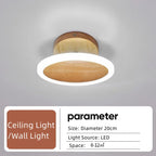 Round Wood LED Ceiling Lights for Modern Home Decor
