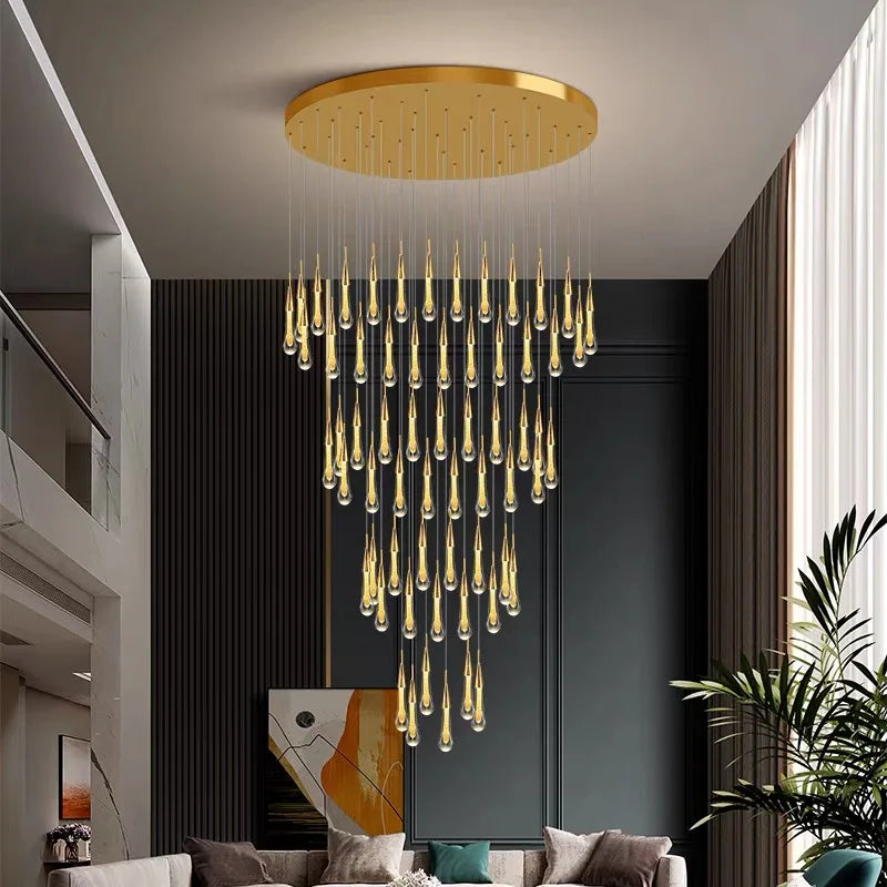 Crystal LED Chandelier: Modern Loft Art Pendant Lighting for Restaurant, Bar, Staircase