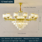 Crystal Chandelier: Elegant Light Luxury Villa Bedroom Living Room Lamp