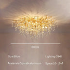 Crystal Dendritic Chandelier: Modern Luxe for Living Room, Dining Room, Bedroom, Hotel Lobby