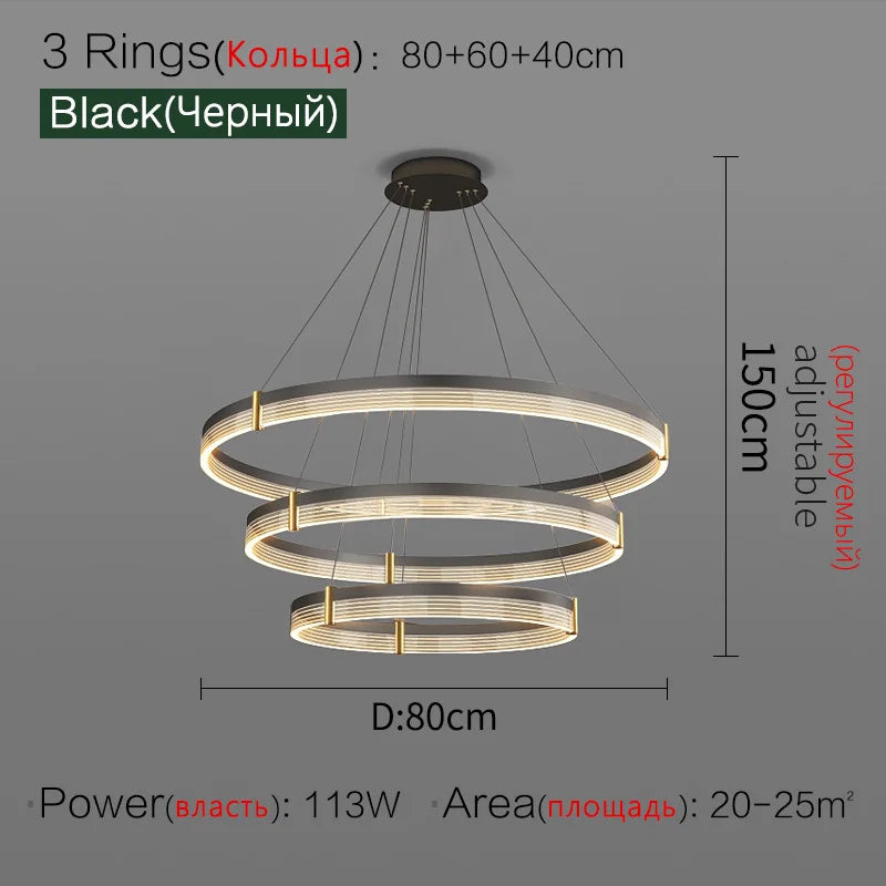 Simple Modern LED Chandelier - Luxury Nordic Design for Living Room, Bedroom, and Restaurant
