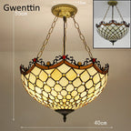 Tiffany Stained Glass Pendant Light Chandelier LED Fixture for Home Deco