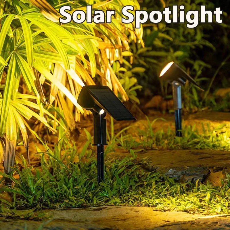 Solar Powered 7LED Spotlight: Adjustable, Waterproof Outdoor Landscape Wall Light.