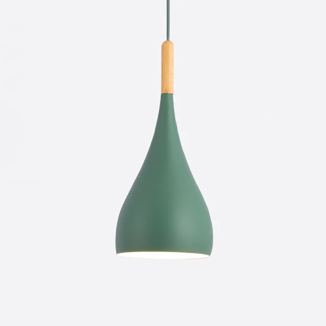 Wood Pendant Light: Modern Nordic Kitchen Ceiling Lamp for Dining Room & Coffee Bar