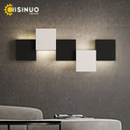 Geometric LED Wall Sconce Black White Light for Living Room Bedroom Hallway