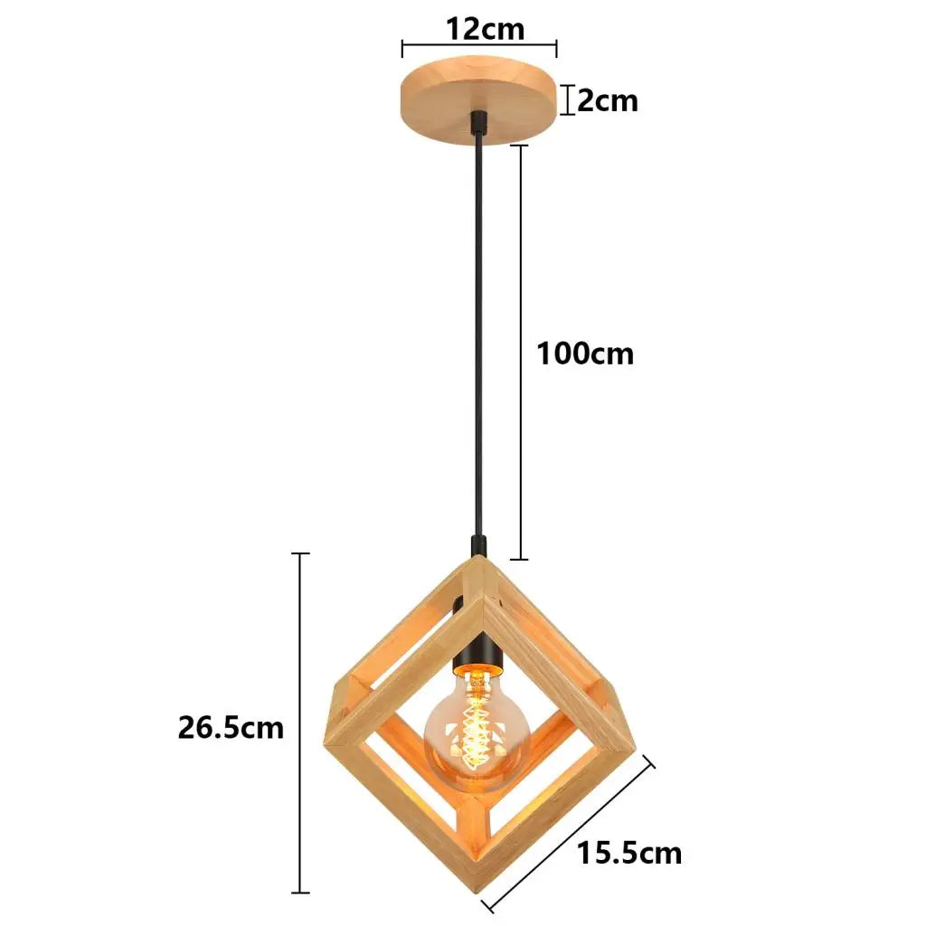 Vintage Industrial Wood Pendant Light Chandelier for Kitchen Island Living Room