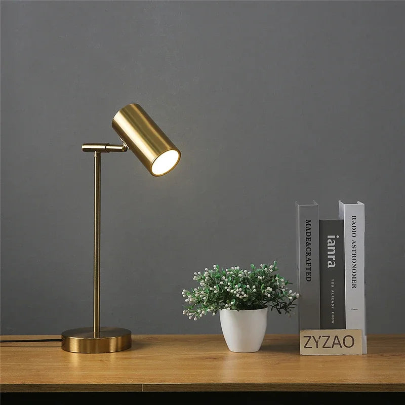 Golden Table Lamp: Modern Eye Protection Study Reading Desk Light