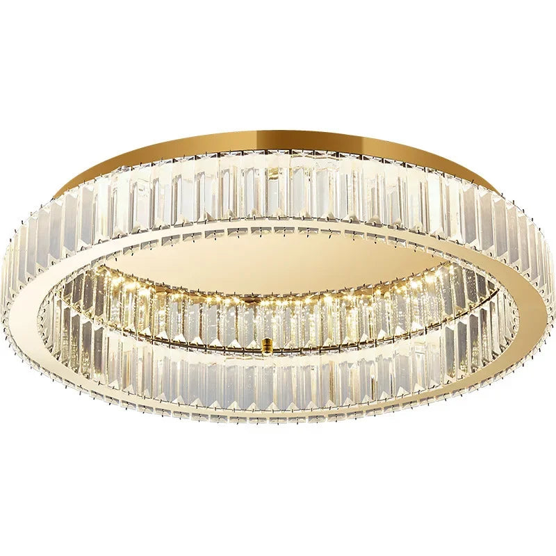 Crystal Circle Chandelier: Modern Nordic LED Ceiling Lamp for Living Room, Bedroom, Study
