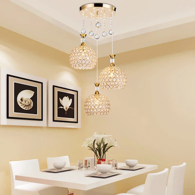 Crystal Gold Ceiling Chandelier | Modern LED Luxury Lighting for Hall