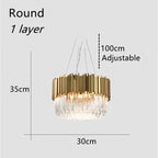 Stainless Steel Crystal Pendant Chandelier for Modern Luxury Indoor Lighting
