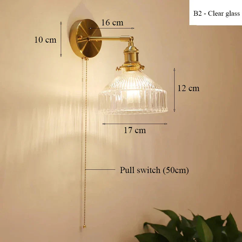 Glass Shade LED Wall Lamp for Luxury Living Room Decor