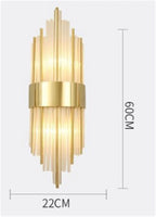 Black Gold Crystal Wall Sconce LED Light for Bedroom Living Room Home Décor