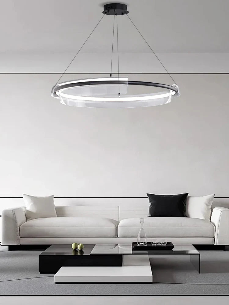 Nordic Minimalism Ring LED Chandelier Acrylic Circle Pendant Light Fixture