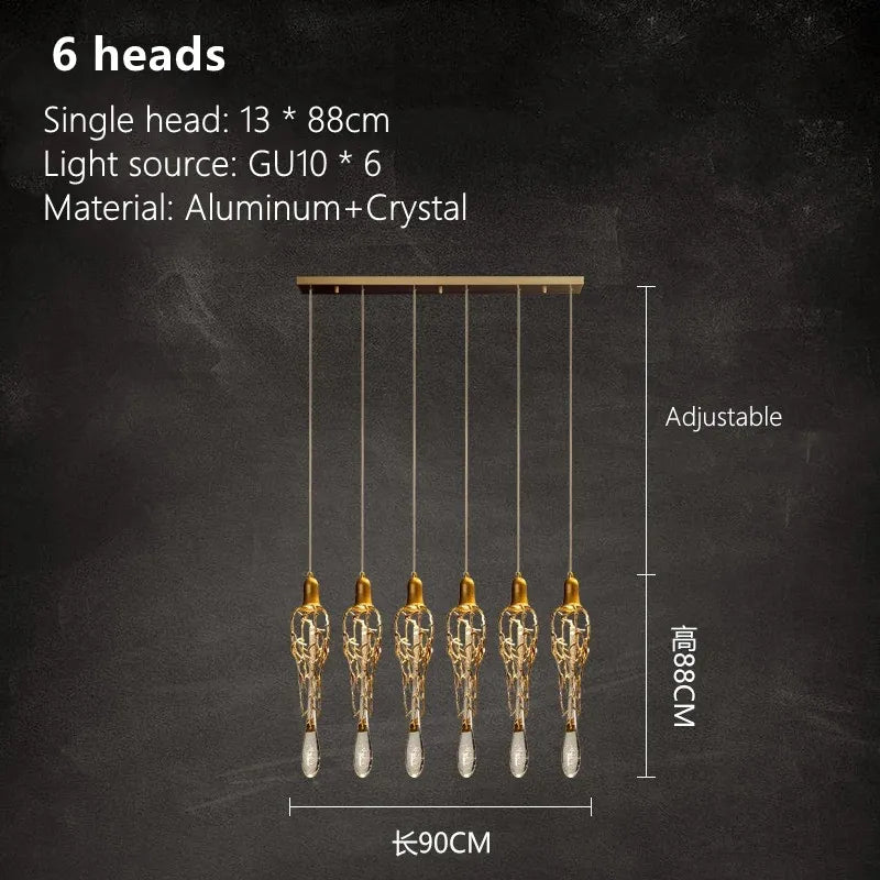 Branch Art Cage Crystal Chandelier for Modern Dining Room Lighting