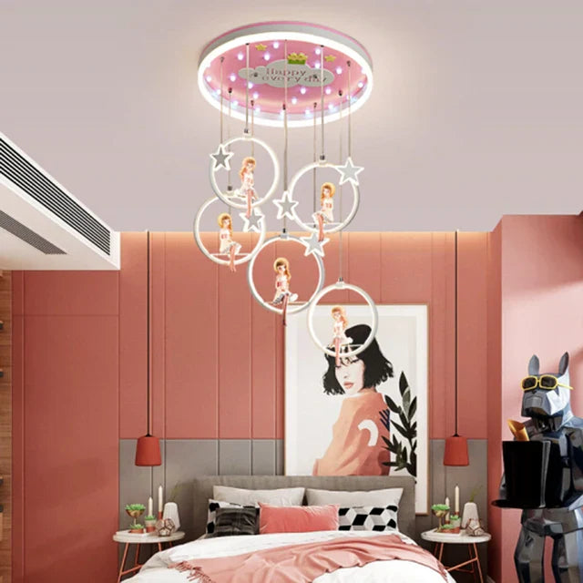 Cartoon Princess Chandelier: Modern Kids Room Decor