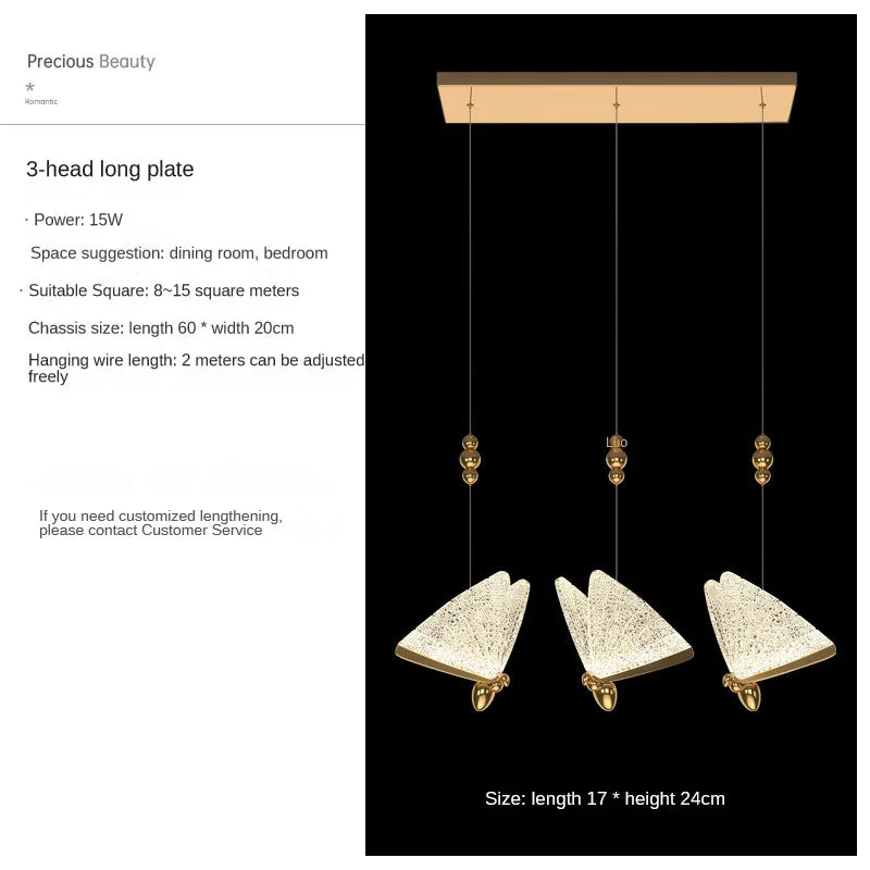 Butterfly Pendant Lamps: Modern Luxury Staircase Bedroom Decor Fixtures