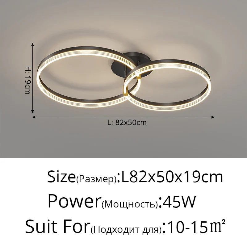 Modern Round Ring LED Ceiling Chandelier for Living Room and Bedroom