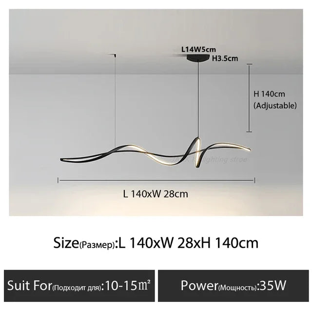 Aluminum LED Chandelier: Modern Dining Island Light for Stylish Indoor Decoration