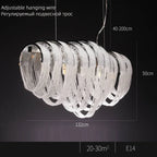Tassel Crystal LED Chandelier: Nordic Style Round Pendant Lamp for Modern Home Decor