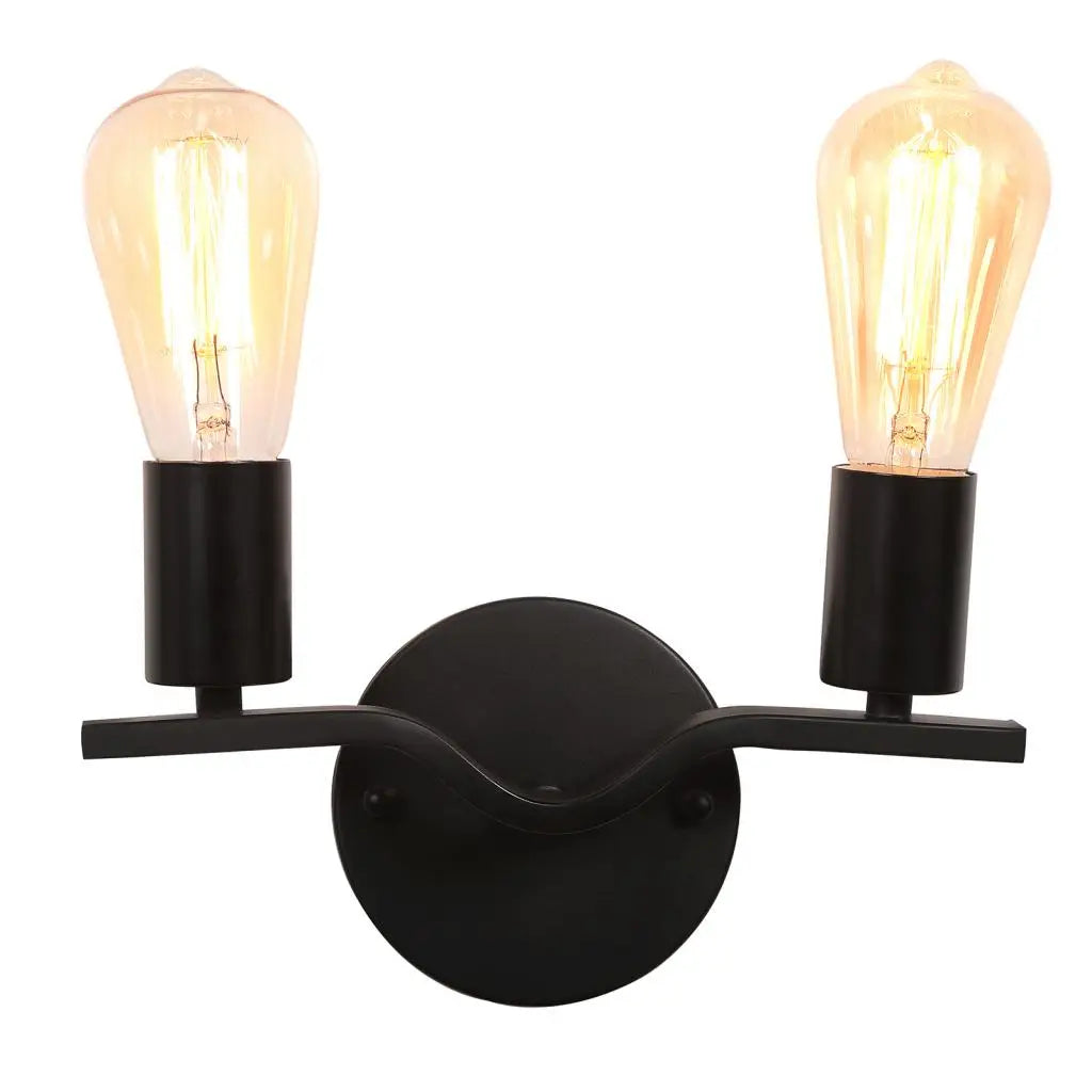 Loft Iron Wood Wall Sconce Vintage Indoor Lighting Fixture