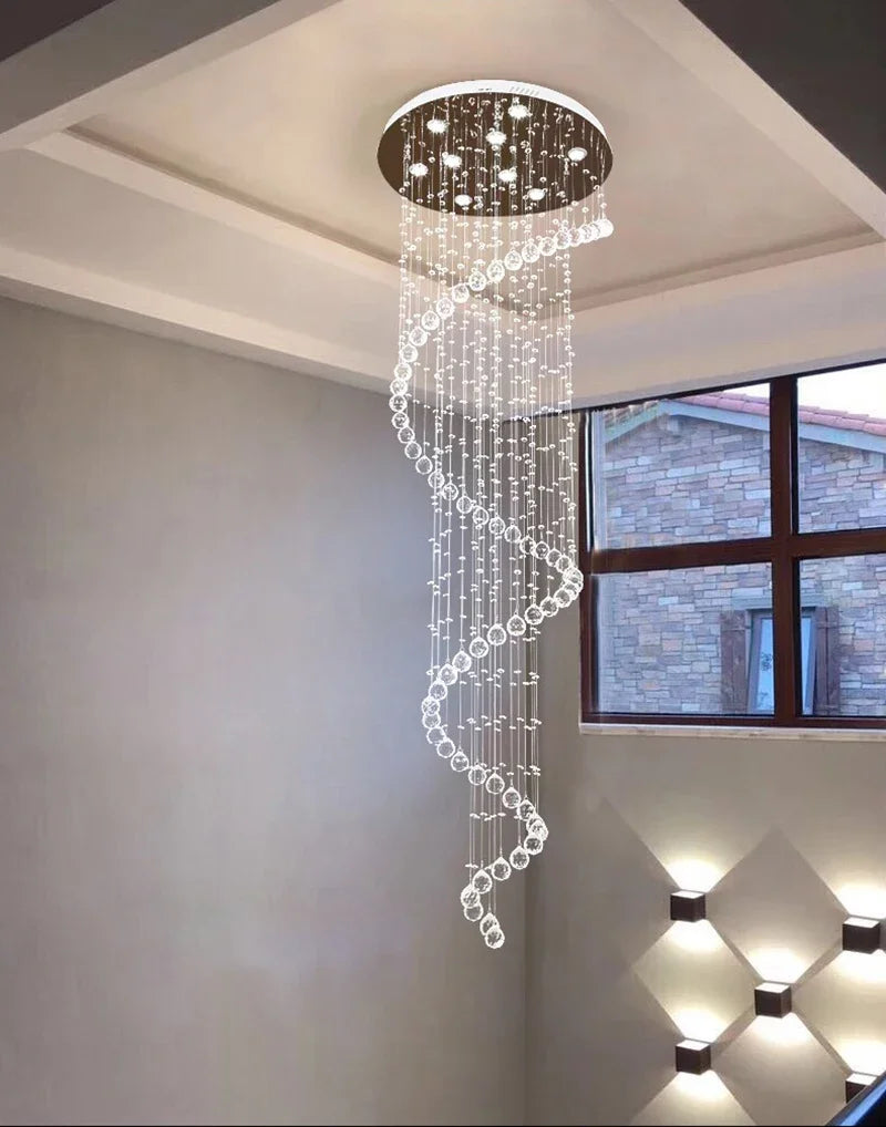 Luxury K9 Crystal Chandelier for Double Staircase and Living Room Lighting