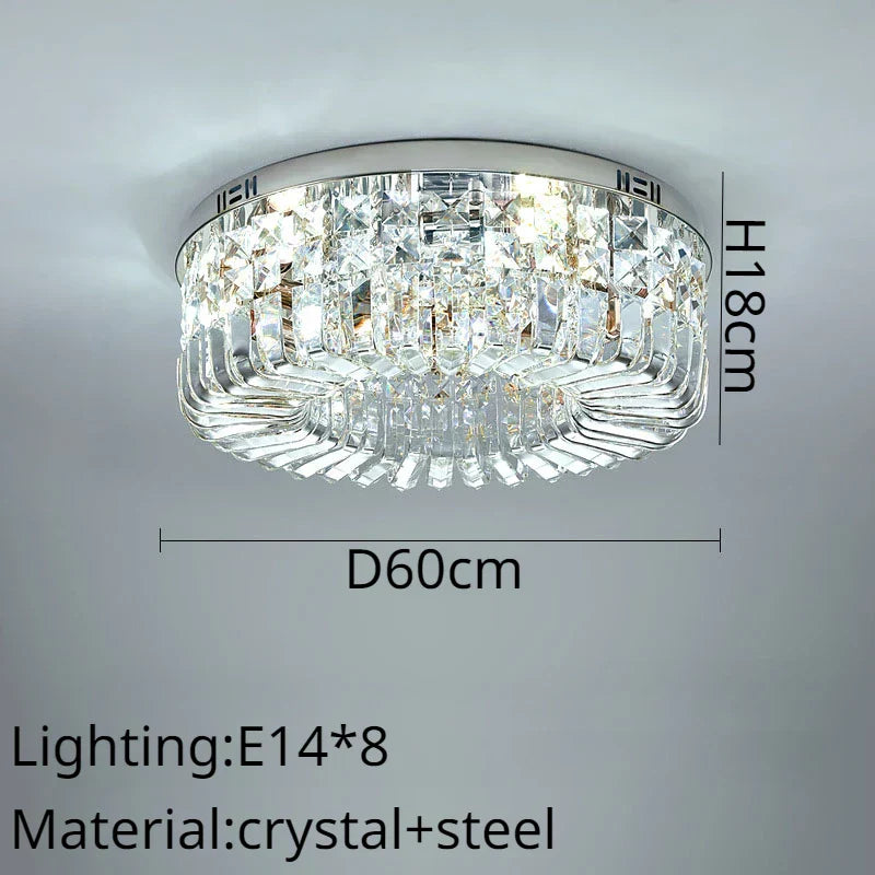Crystal Ring LED Ceiling Lamp: Modern Luxury for Home Décor