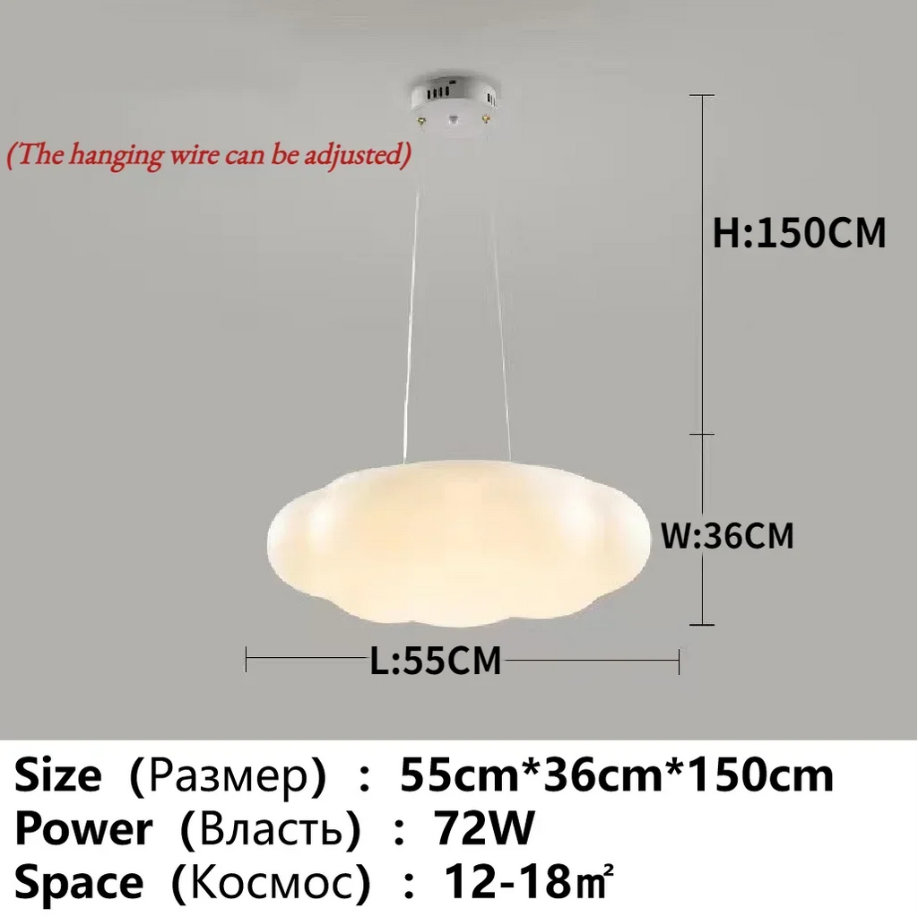 White Cloud LED Chandelier for Children's Room and Living Area