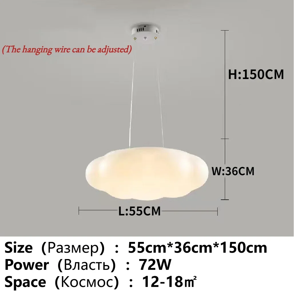 White Cloud LED Chandelier for Children's Room and Living Area