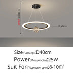 LED Circle Ring Ceiling Chandelier Pendant Lamp for Living Room, Bedroom, Kitchen