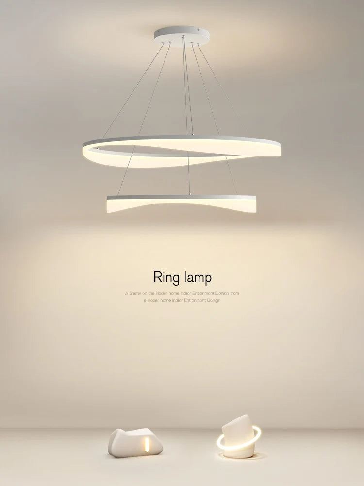 Modern Circle LED Pendant Light Dimmable Chandelier for Living Room Bedroom Décor