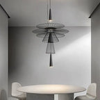Modern UFO Hanging Lamps Metal LED Chandelier for Ceiling, Luxury Pendant Lights Home Decor