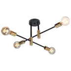 Modern Black Gold Chandelier Wrought Iron LED Ceiling Lamp E27 Light Fixture